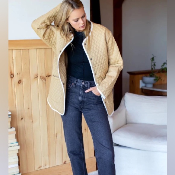 Emerson Fry India Quilted Coat in Camel - Picture 2 of 7